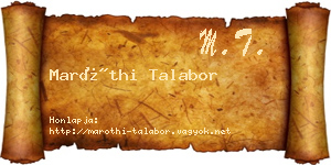 Maróthi Talabor névjegykártya